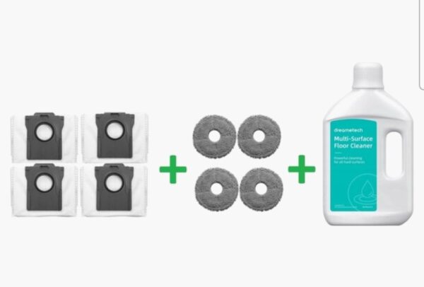 4 x mop cloth + 4 x dust bag +Dreame AWH6 liquid 1L X50 X40 X30 High-quality replacement