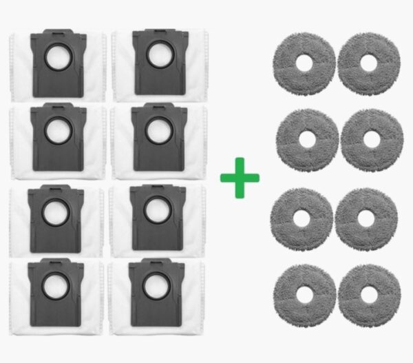 8 x mop   dweildoek + 8 x stofzuigerzak zak voor Dreame X50   X40   X30   Hoogwaardige vervanging